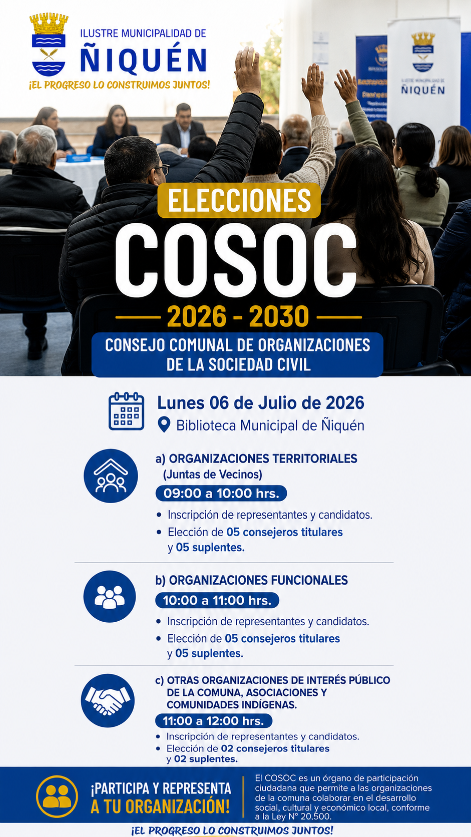 Elecciones COSOC Ñiquén 2026 - 2030